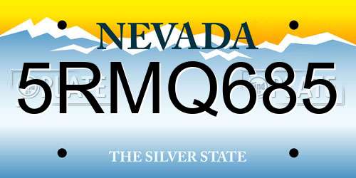 5RMQ685 Nevada License Plate