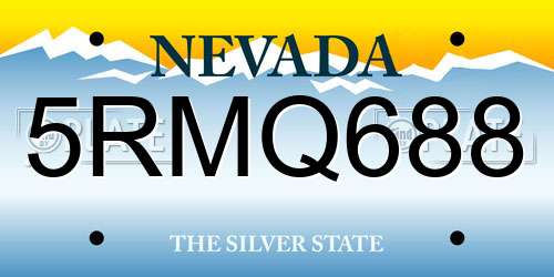 5RMQ688 Nevada License Plate