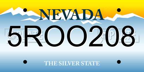 5ROO208 Nevada License Plate