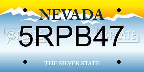 5RPB47 Nevada License Plate