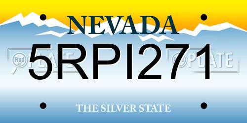 5RPI271 Nevada License Plate