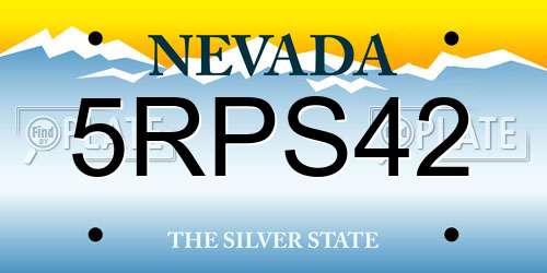 5RPS42 Nevada License Plate