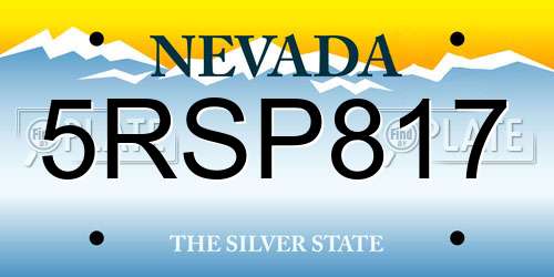 5RSP817 Nevada License Plate