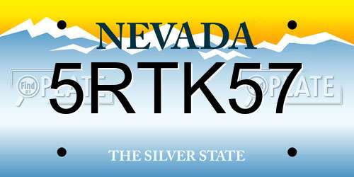 5RTK57 Nevada License Plate