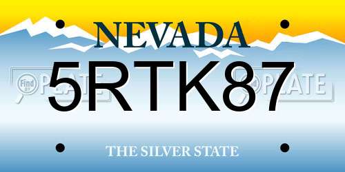 5RTK87 Nevada License Plate