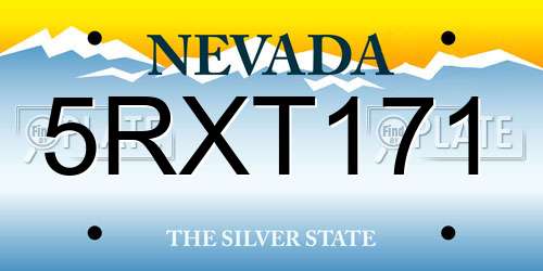 5RXT171 Nevada License Plate