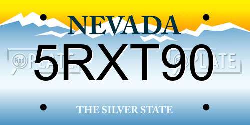 5RXT90 Nevada License Plate
