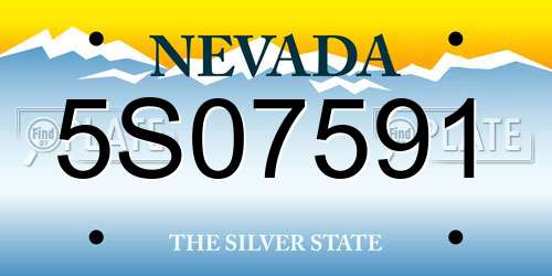 5S07591 Nevada License Plate