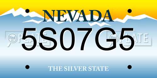 5S07G5 Nevada License Plate