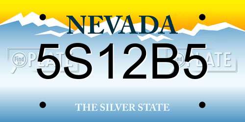 5S12B5 Nevada License Plate