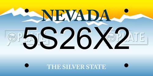 5S26X2 Nevada License Plate