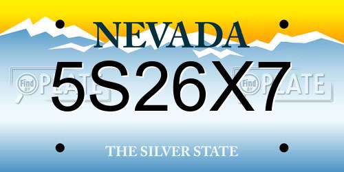 5S26X7 Nevada License Plate