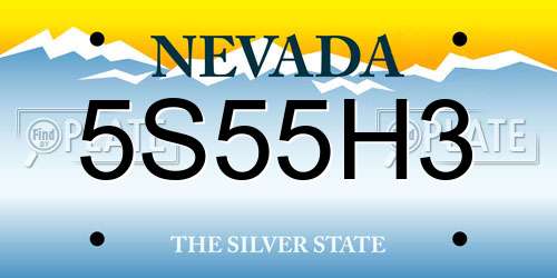 5S55H3 Nevada License Plate