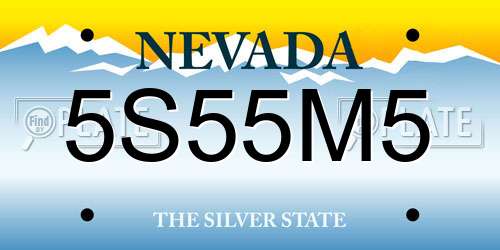 5S55M5 Nevada License Plate