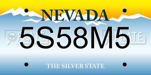 5S58M5 Nevada License Plate