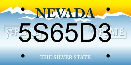 5S65D3 Nevada License Plate