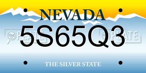 5S65Q3 Nevada License Plate