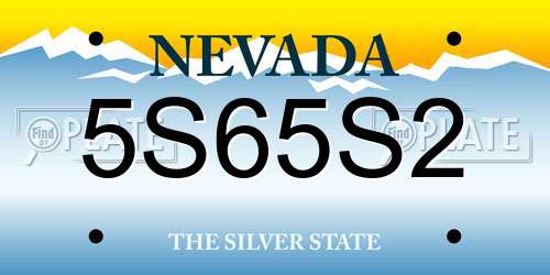 5S65S2 Nevada License Plate