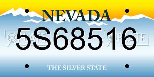 5S68516 Nevada License Plate