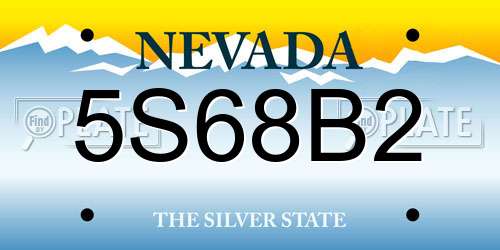 5S68B2 Nevada License Plate