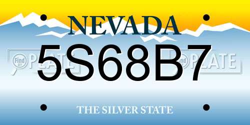 5S68B7 Nevada License Plate