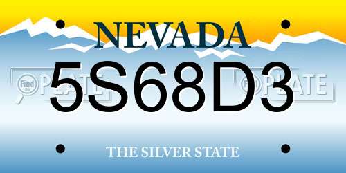 5S68D3 Nevada License Plate