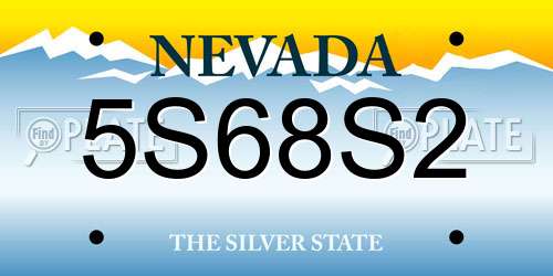5S68S2 Nevada License Plate