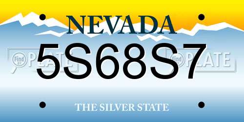 5S68S7 Nevada License Plate