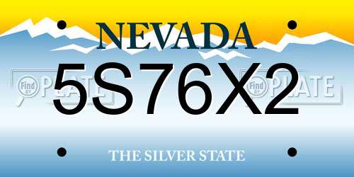 5S76X2 Nevada License Plate