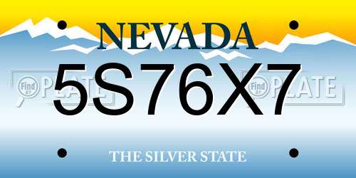 5S76X7 Nevada License Plate