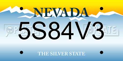 5S84V3 Nevada License Plate