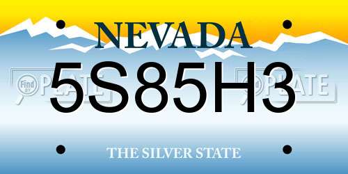 5S85H3 Nevada License Plate