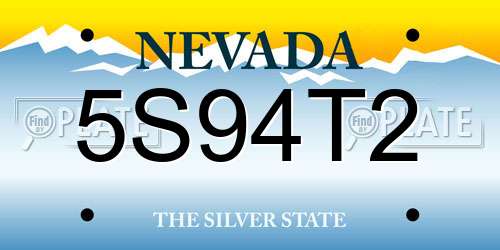 5S94T2 Nevada License Plate