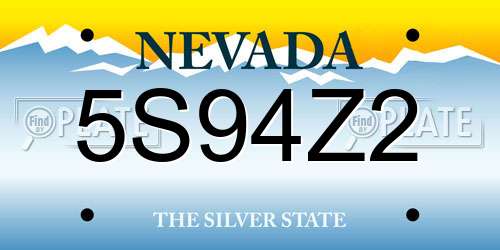 5S94Z2 Nevada License Plate