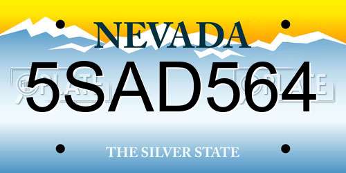 5SAD564 Nevada License Plate