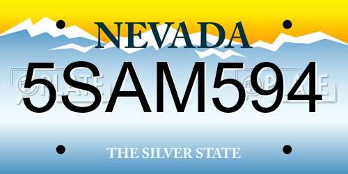 5SAM594 Nevada License Plate