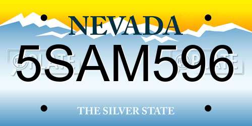 5SAM596 Nevada License Plate