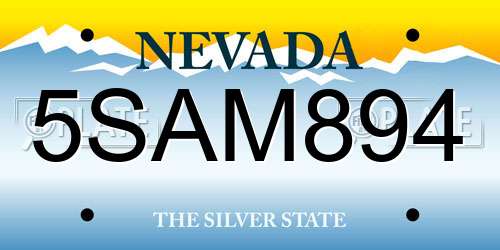 5SAM894 Nevada License Plate