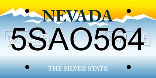 5SAO564 Nevada License Plate