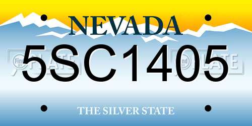 5SC1405 Nevada License Plate