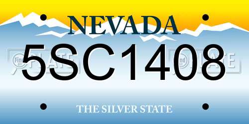 5SC1408 Nevada License Plate