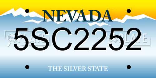5SC2252 Nevada License Plate