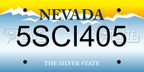 5SCI405 Nevada License Plate