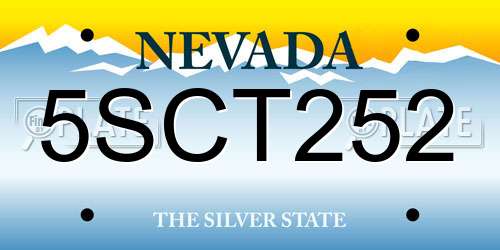 5SCT252 Nevada License Plate