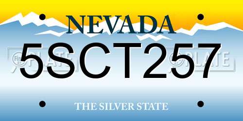 5SCT257 Nevada License Plate