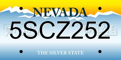 5SCZ252 Nevada License Plate