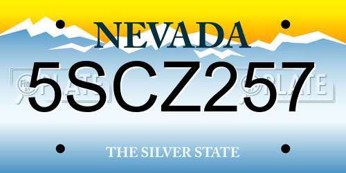 5SCZ257 Nevada License Plate