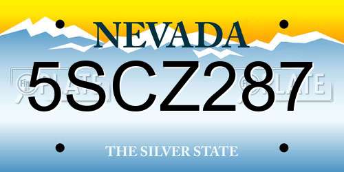 5SCZ287 Nevada License Plate