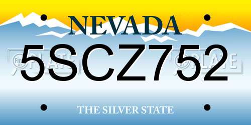 5SCZ752 Nevada License Plate