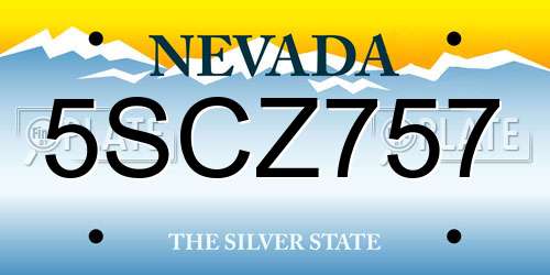 5SCZ757 Nevada License Plate
